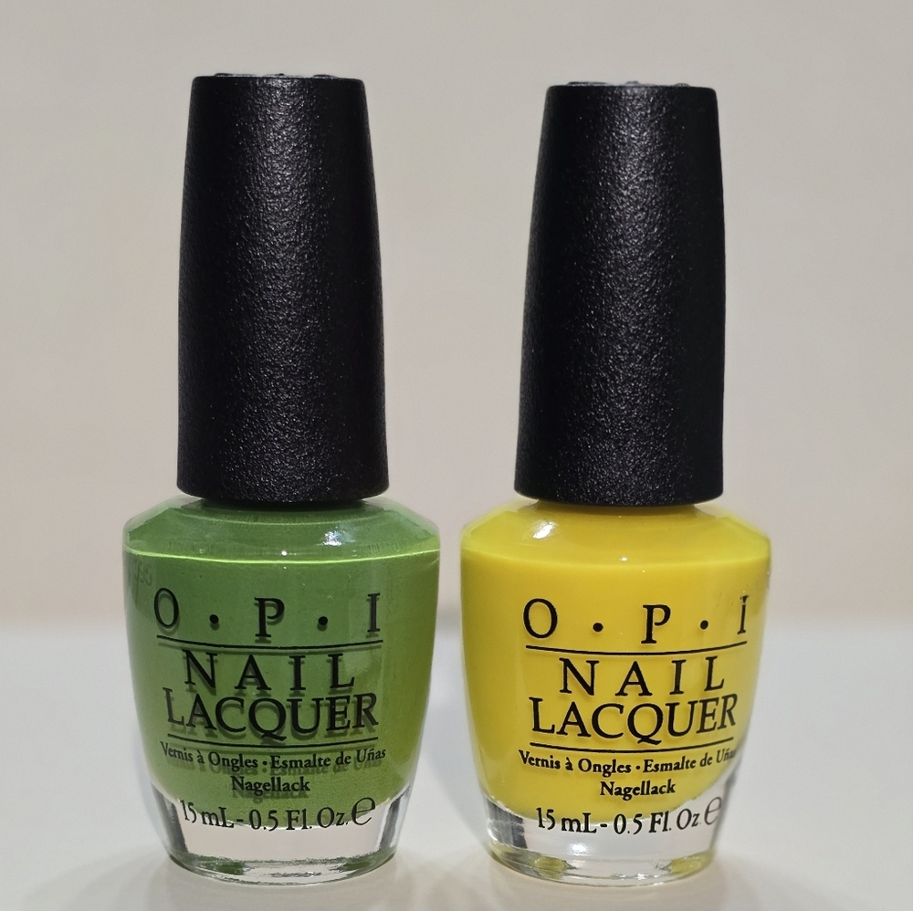 OPI I'm So Swamped Green and No Faux Yellow Nail Lacquer Duo